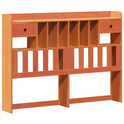 vidaXL Bed Frame without Mattress Wax Brown 150x200 cm King Size Solid Wood Pine 6