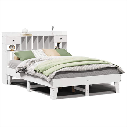 vidaXL Bed Frame without Mattress White 140x200 cm Solid Wood Pine 2