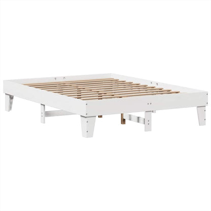 vidaXL Bed Frame without Mattress White 140x200 cm Solid Wood Pine 5