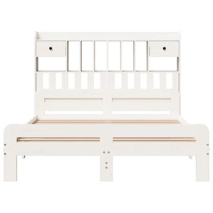 vidaXL Bookcase Bed without Mattress White 140x200 cm Solid Wood Pine 4