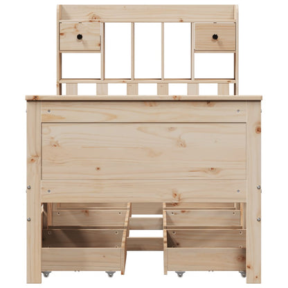 vidaXL Bookcase Bed without Mattress 75x190 cm Small Single Solid Wood Pine 4