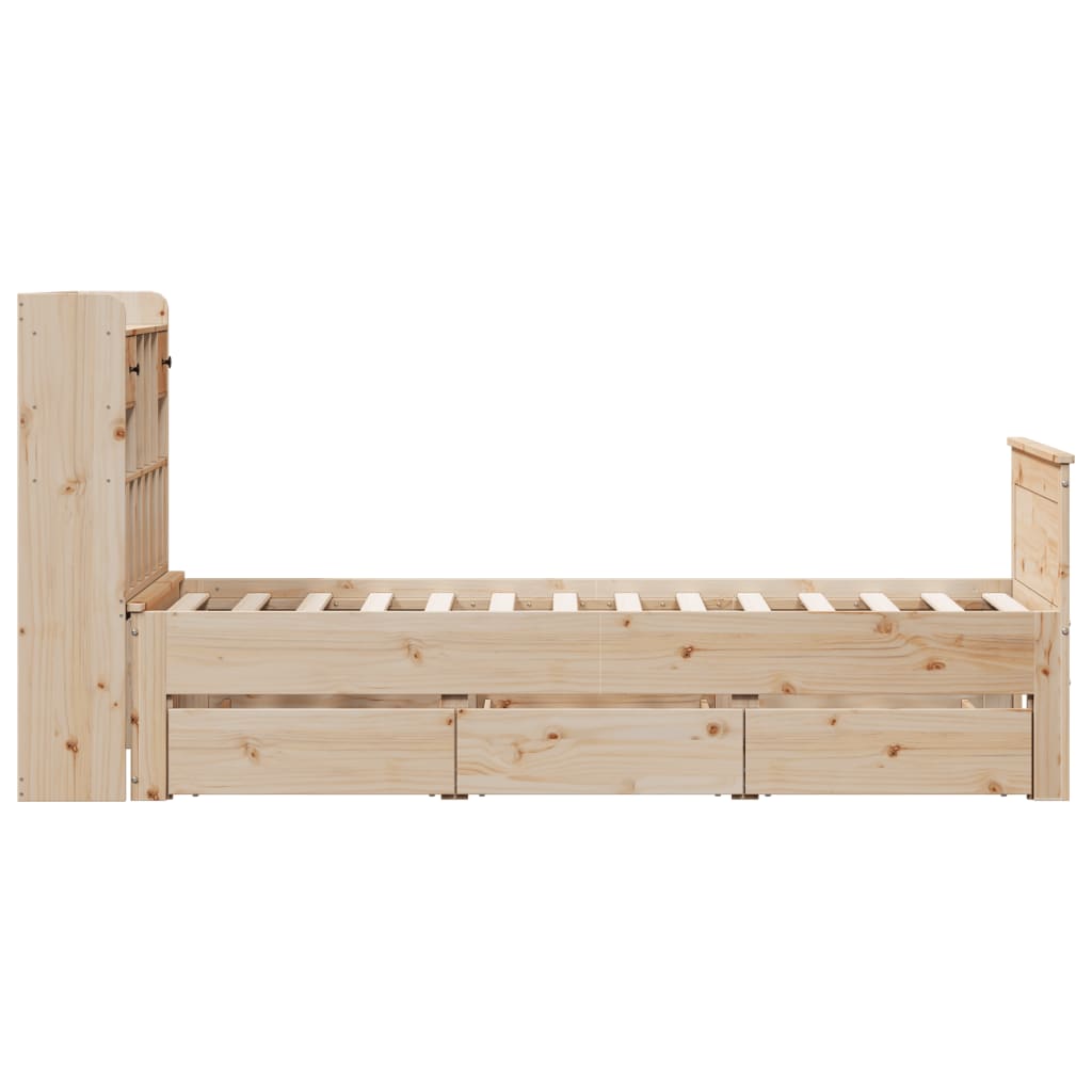 vidaXL Bookcase Bed without Mattress 75x190 cm Small Single Solid Wood Pine 5