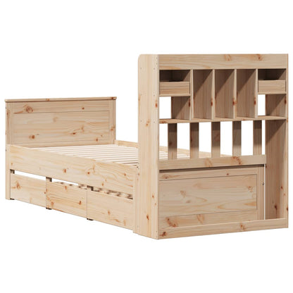 vidaXL Bookcase Bed without Mattress 75x190 cm Small Single Solid Wood Pine 6