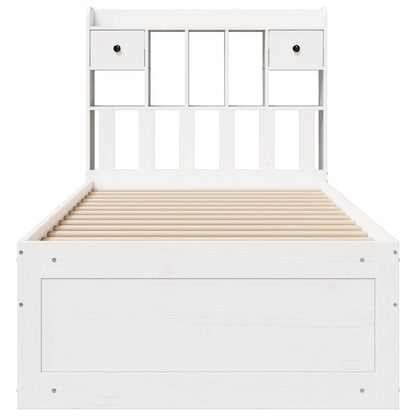 vidaXL Bookcase Bed without Mattress White 90x200 cm Solid Wood Pine 4