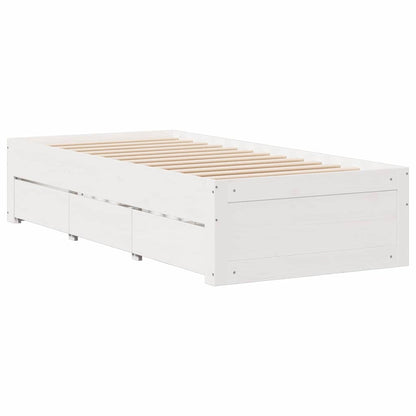 vidaXL Bookcase Bed without Mattress White 90x200 cm Solid Wood Pine 6