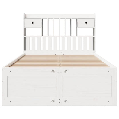 vidaXL Bookcase Bed without Mattress White 135x190 cm Solid Wood Pine 4