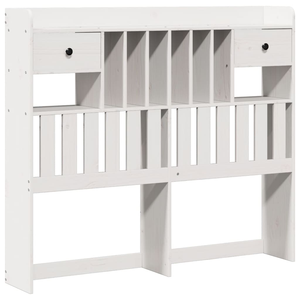 vidaXL Bookcase Bed without Mattress White 135x190 cm Solid Wood Pine 5
