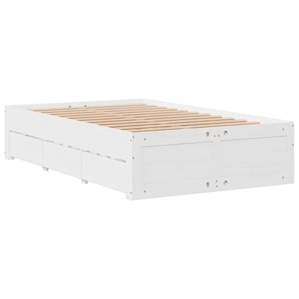 vidaXL Bookcase Bed without Mattress White 135x190 cm Solid Wood Pine 6