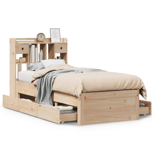 vidaXL Bookcase Bed without Mattress 75x190 cm Solid Wood Pine 2