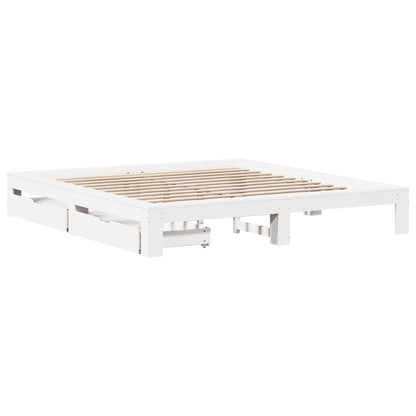 vidaXL Bed Frame without Mattress White 180x200 cm Solid Wood Pine 3