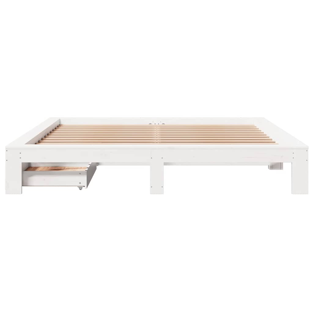 vidaXL Bed Frame without Mattress White 180x200 cm Solid Wood Pine 4