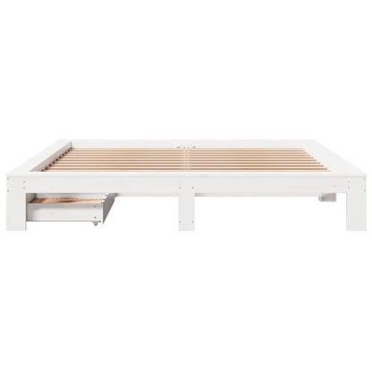 vidaXL Bed Frame without Mattress White 180x200 cm Solid Wood Pine 4