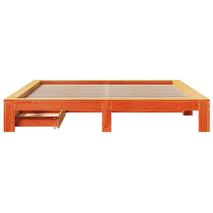 vidaXL Bed Frame without Mattress Wax Brown 180x200 cm Solid Wood Pine 4