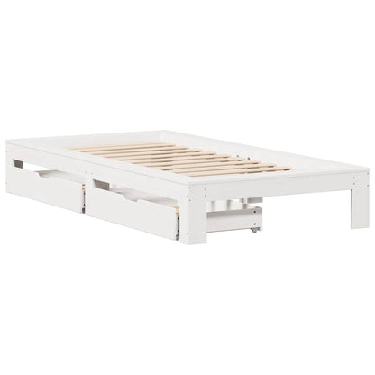 vidaXL Bed Frame without Mattress White 100x200 cm Solid Wood Pine 3