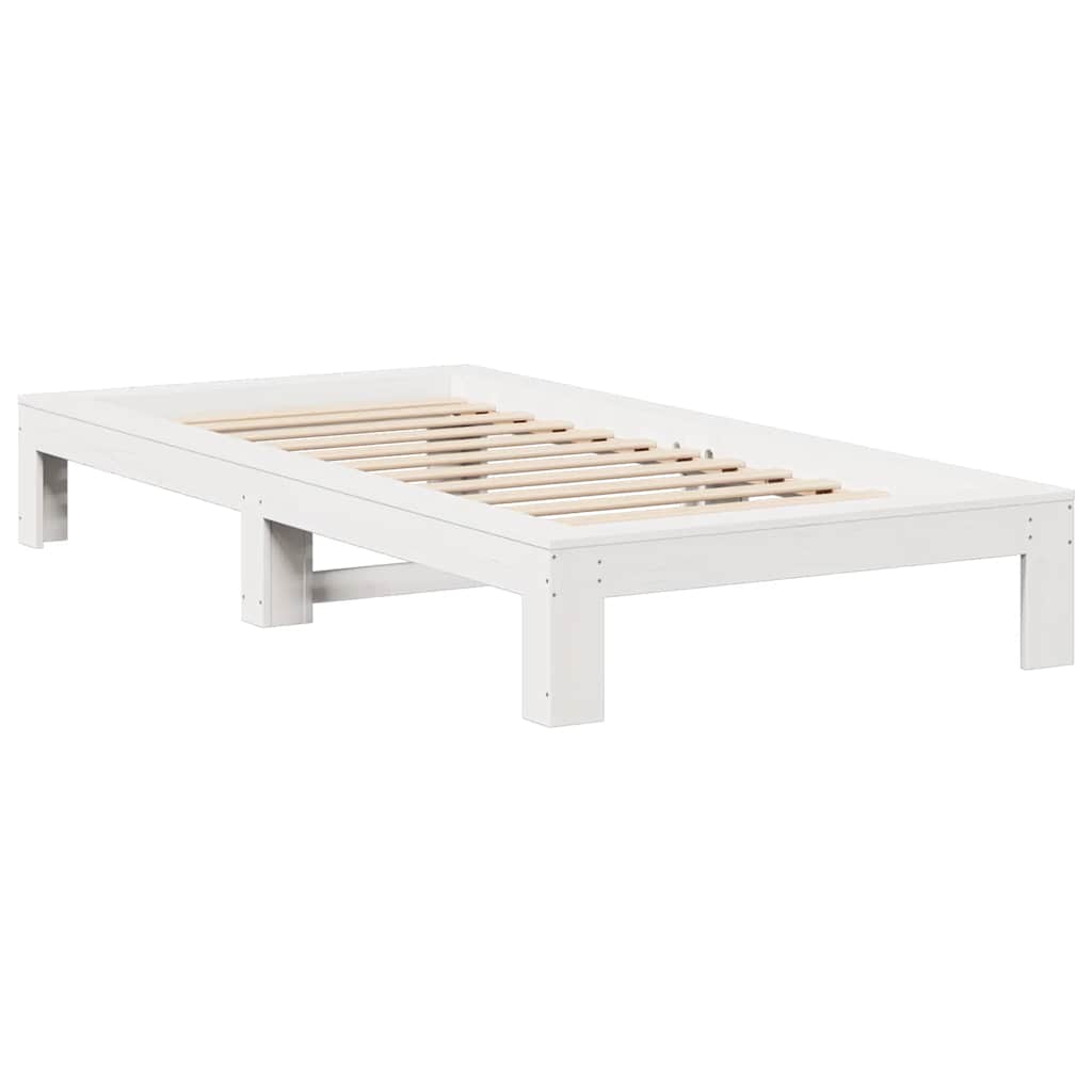 vidaXL Bed Frame without Mattress White 100x200 cm Solid Wood Pine 5