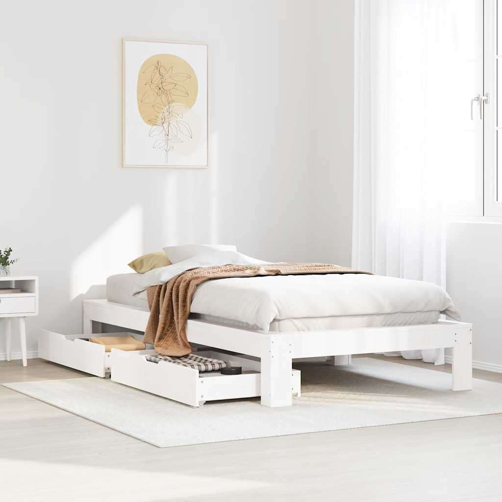 vidaXL Bed Frame without Mattress Solid Wood Pine Length 200 cm