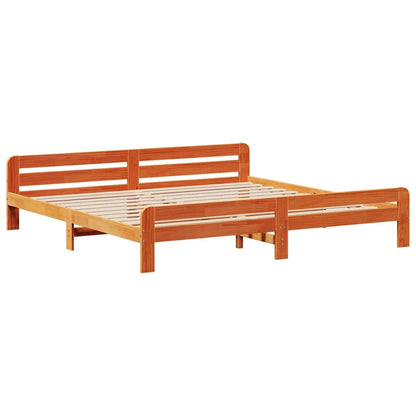 vidaXL Bed frame without Mattress Wax Brown 200x200 cm Solid Wood Pine 5