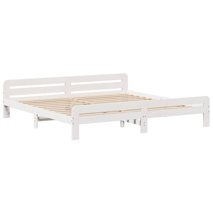 vidaXL Bed frame without Mattress White 180x200 cm Super King Solid Wood Pine 5