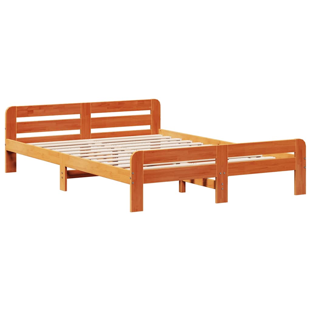 vidaXL Bed frame without Mattress Wax Brown 160x200 cm Solid Wood Pine 5