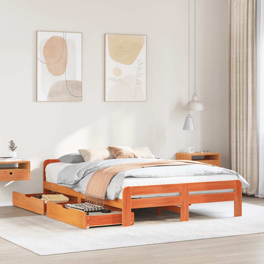 vidaXL Bed frame without Mattress Solid Wood Pine