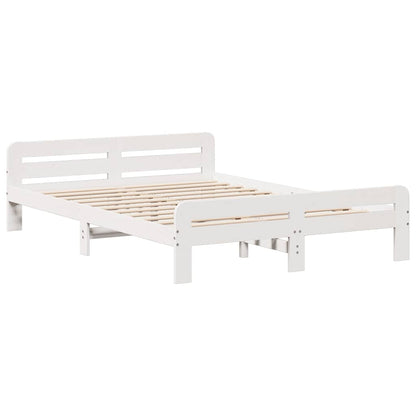 vidaXL Bed frame without Mattress White 140x190 cm Solid Wood Pine 5