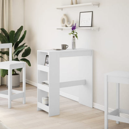 Bar Table with Racks 90x40x103,5 cm Engineered Wood White
