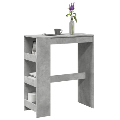 Bar Table with Racks 90x40x103,5 cm Engineered Wood Concrete grey