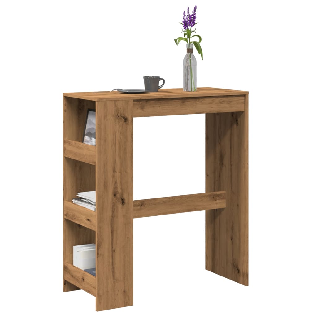 Bar Table with Racks 90x40x103,5 cm Engineered Wood Artisan oak