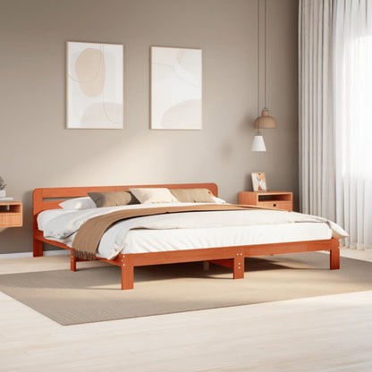 Bed Frame without Mattress Solid Wood Pine Length 200 cm Wax Brown 200 cm