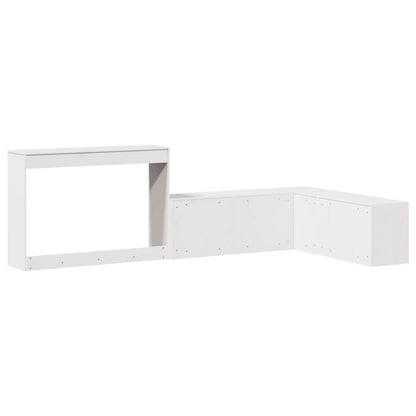 Bedside Cabinet with Desk Solid Wood Pine White 232 cm 122 cm