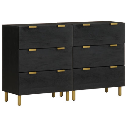 vidaXL Sideboards 2 pcs Black 60x33x75 cm Engineered Wood 1