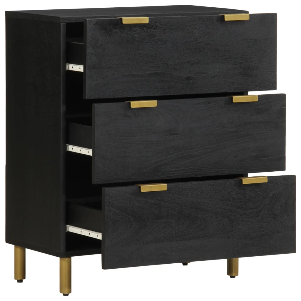 vidaXL Sideboards 2 pcs Black 60x33x75 cm Engineered Wood 3