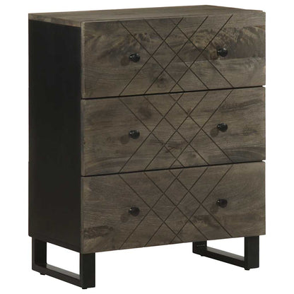 vidaXL 3 Piece Sideboards Black 60x33x75 cm Solid Wood Mango 3
