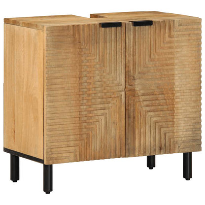 Bathroom Cabinet Set 3 pcs Natural 38 x 33 x 160 cm Solid mango wood