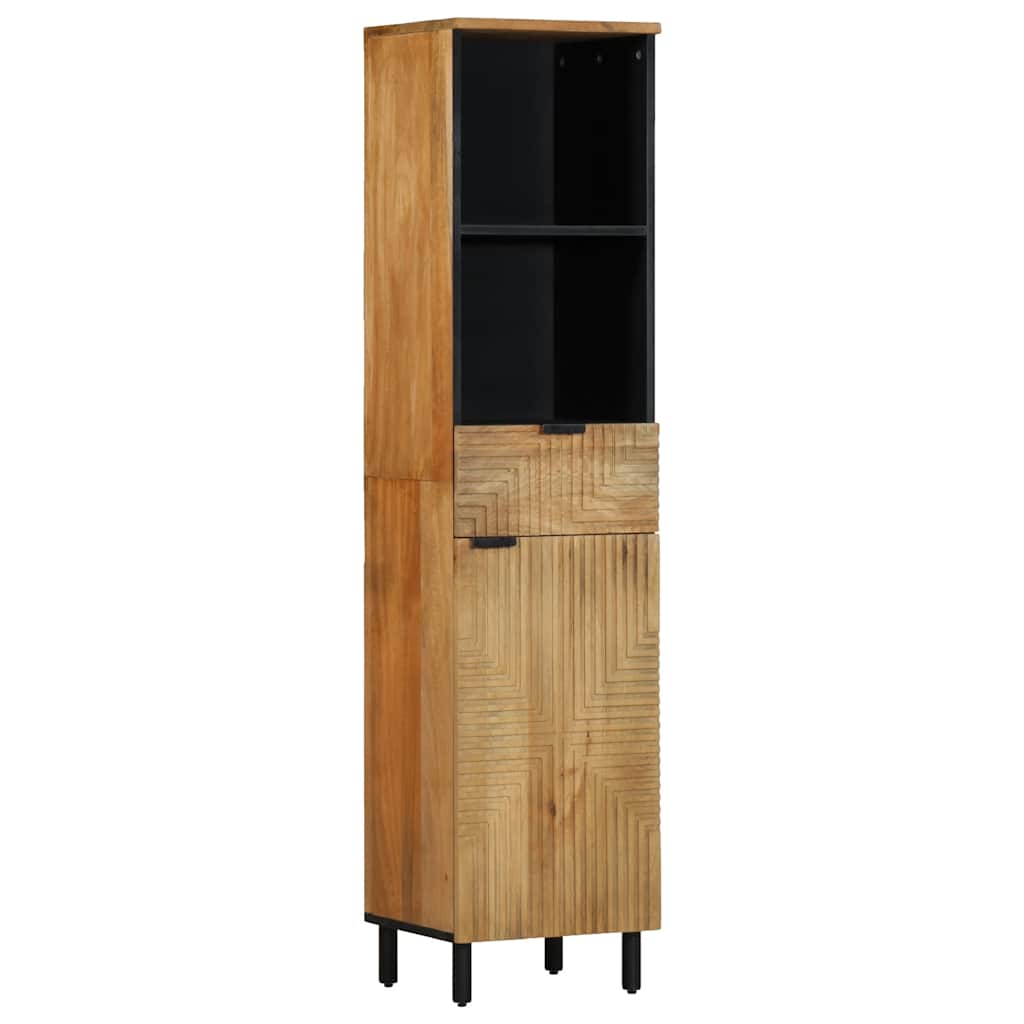 vidaXL 3 Piece Bathroom Furniture Set Brown Solid Wood Mango 5