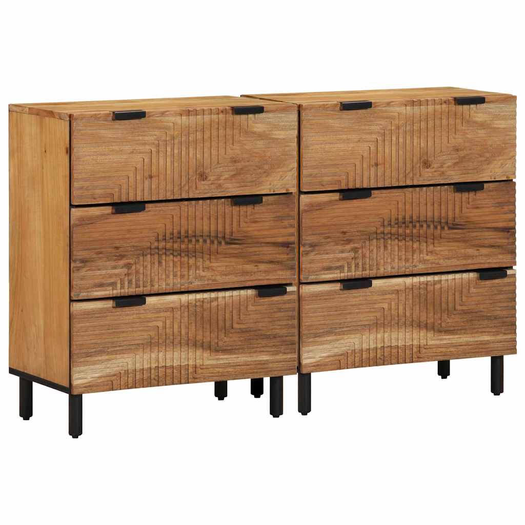 vidaXL Sideboard Set 2 pcs 120 x 33 x 75 cm Solid Acacia Wood 1