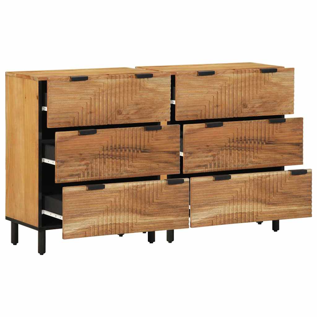 vidaXL Sideboard Set 2 pcs 120 x 33 x 75 cm Solid Acacia Wood 2