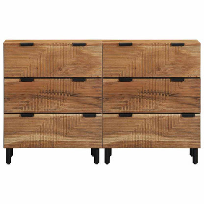 vidaXL Sideboard Set 2 pcs 120 x 33 x 75 cm Solid Acacia Wood 4