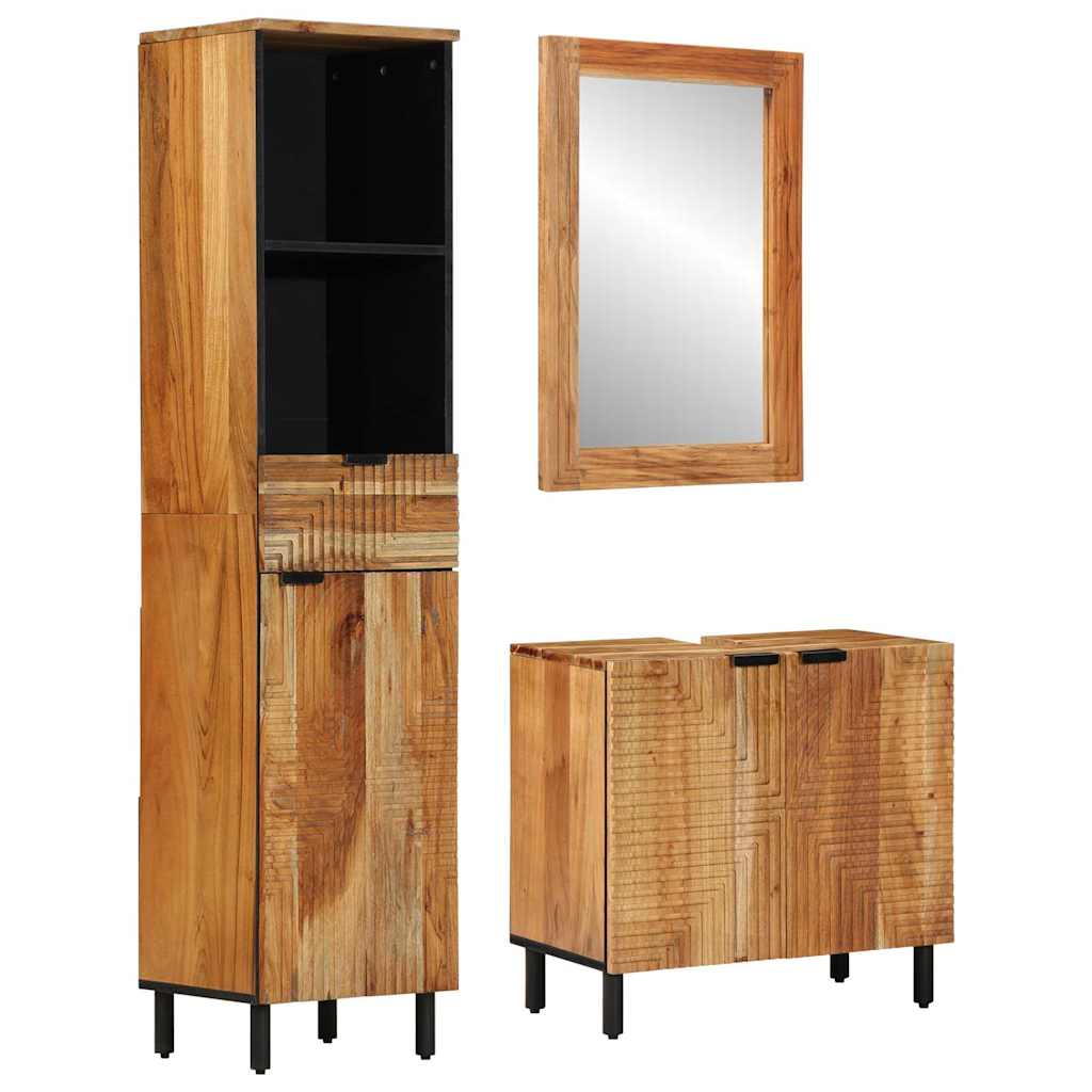 vidaXL Bathroom Cabinet Set 3 pcs Natural 38 x 33 x 160 cm 1