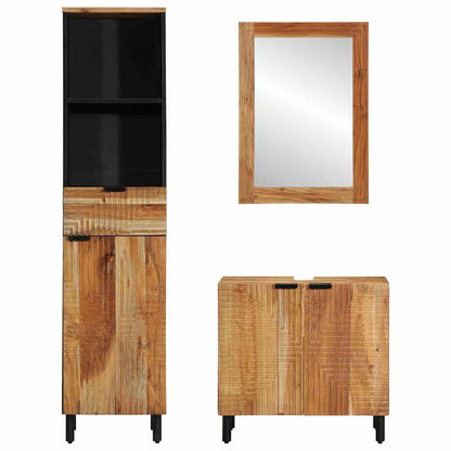 vidaXL Bathroom Cabinet Set 3 pcs Natural 38 x 33 x 160 cm 6