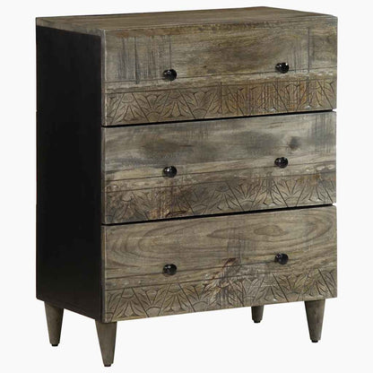 vidaXL Sideboards 2 pcs Light Grey 60x33.5x75 cm Solid Wood Mango 2