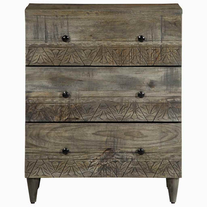 vidaXL Sideboards 2 pcs Light Grey 60x33.5x75 cm Solid Wood Mango 4