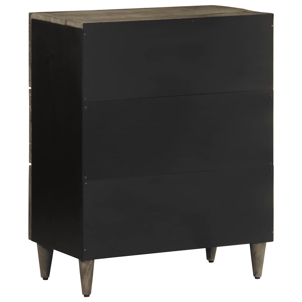 vidaXL Sideboards 2 pcs Light Grey 60x33.5x75 cm Solid Wood Mango 6