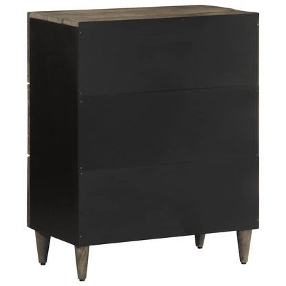 vidaXL Sideboards 2 pcs Light Grey 60x33.5x75 cm Solid Wood Mango 6