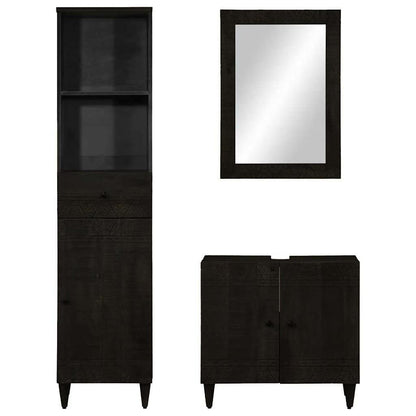 vidaXL 3 Piece Bathroom Furniture Set Solid Wood Mango 2