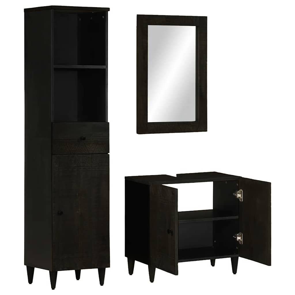 vidaXL 3 Piece Bathroom Furniture Set Solid Wood Mango 3