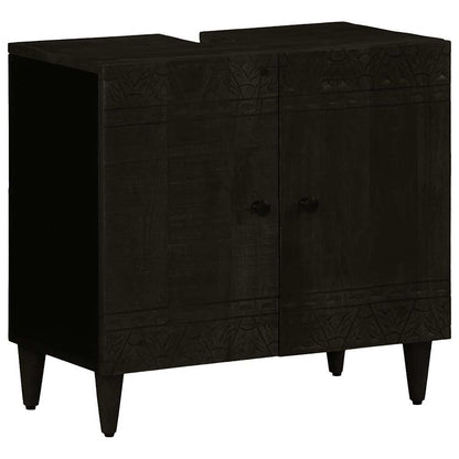 vidaXL 3 Piece Bathroom Furniture Set Solid Wood Mango 5