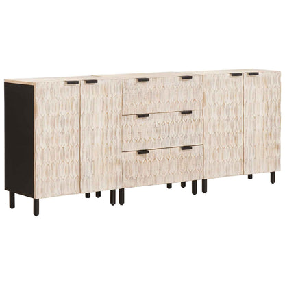 vidaXL Sideboard 3 pcs 60 x 33 x 75 cm Solid Mango Wood 2