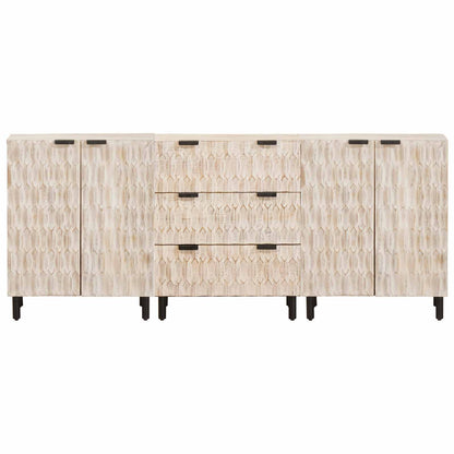 vidaXL Sideboard 3 pcs 60 x 33 x 75 cm Solid Mango Wood 6