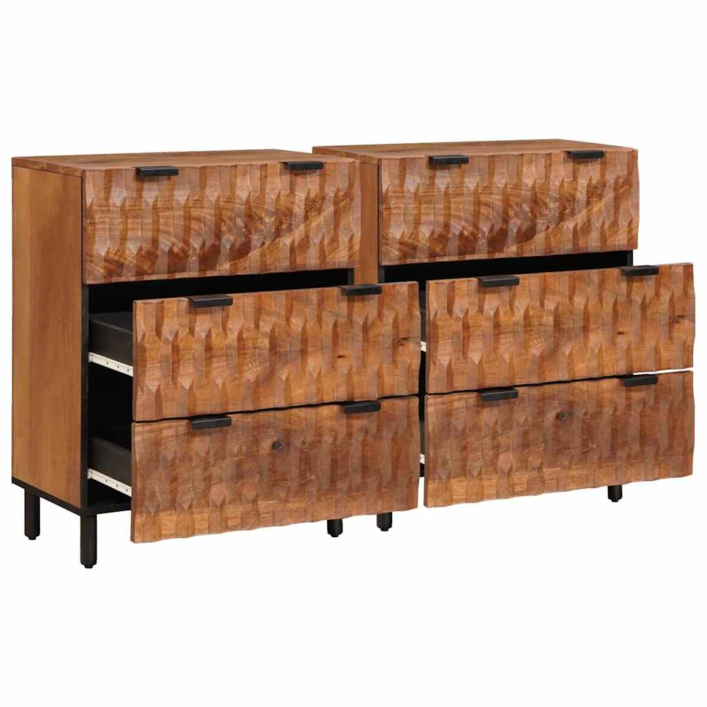 vidaXL Sideboard 2 pcs 60 x 33 x 75 cm Solid Mango Wood 2